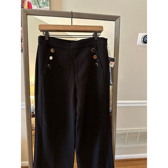 Women's Kaari Blue Sailor Black Wide Leg Pants Size 10 NWT 89$ - Picture 3 of 4